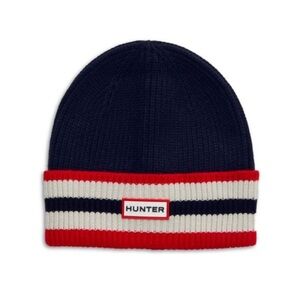 Hunter Valtameri Blue Stripe Ribbed Logo Beanie